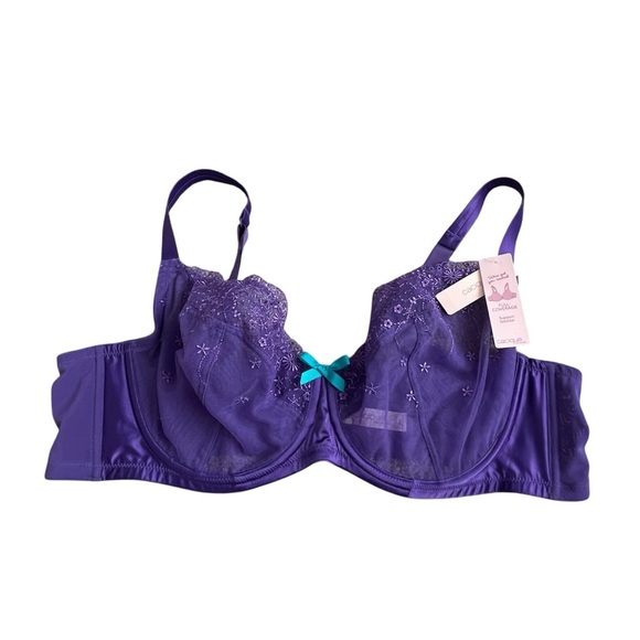 Cacique Full Coverage Support Solution Lace Bra Women’s Plus Size 46C Purple - Picture 1 of 8